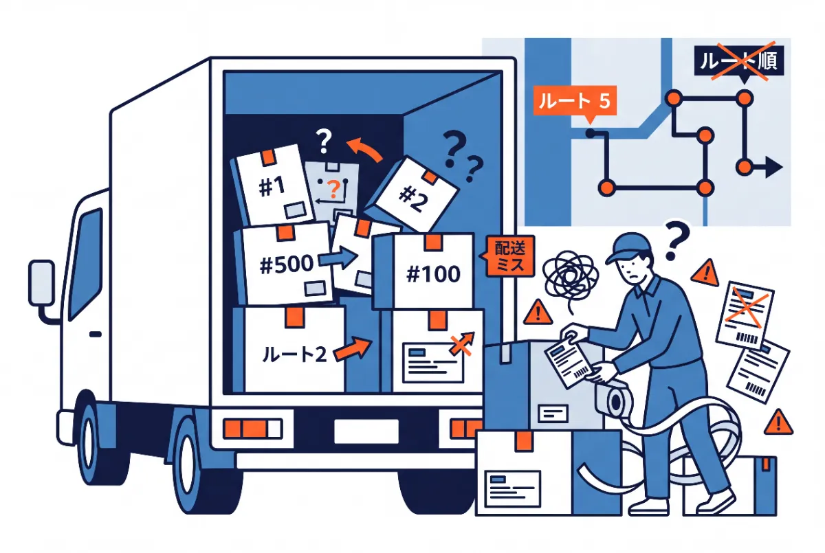 積み込みが雑だと荷物を取り違える
