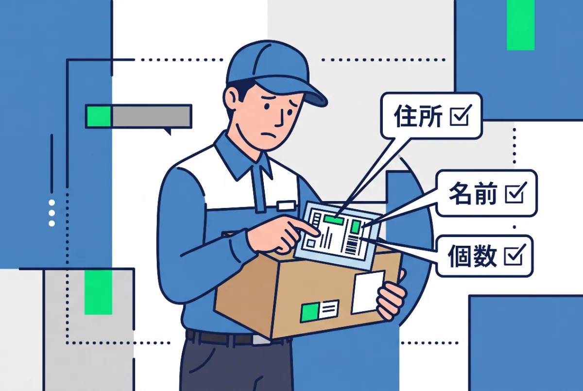 車を降りる前に「住所・名前・個数」を確認する