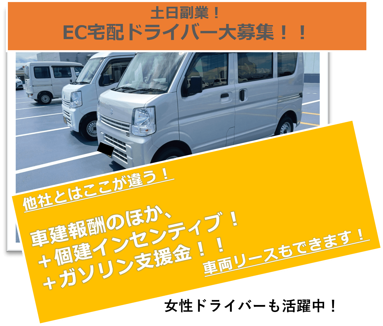 土日限定 副業 軽貨物ドライバー
