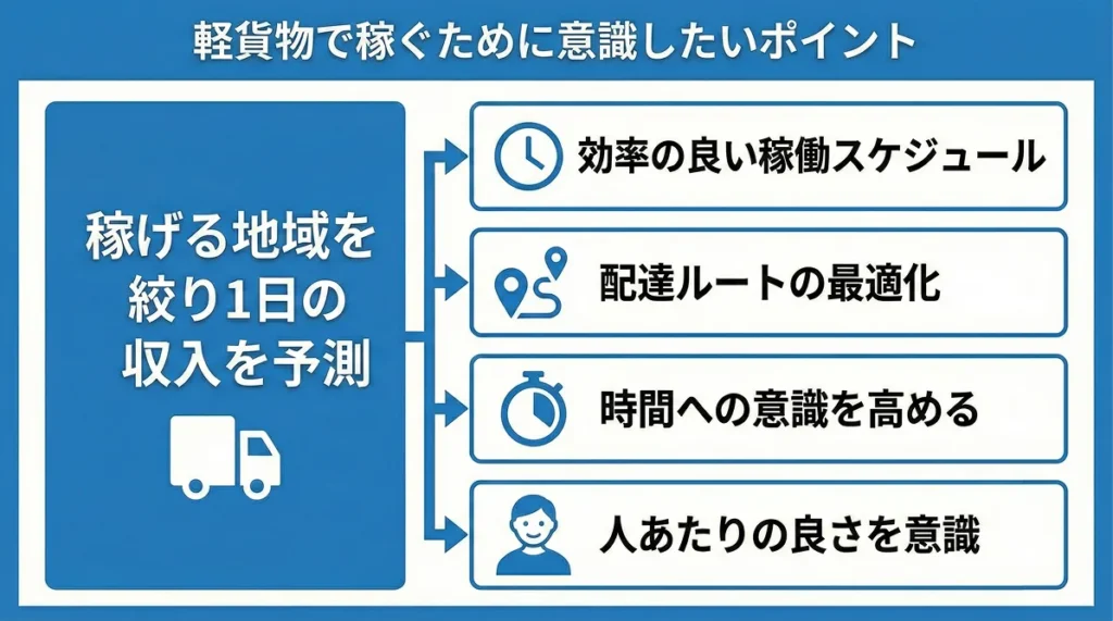 軽貨物で稼ぐために意識したいポイント
