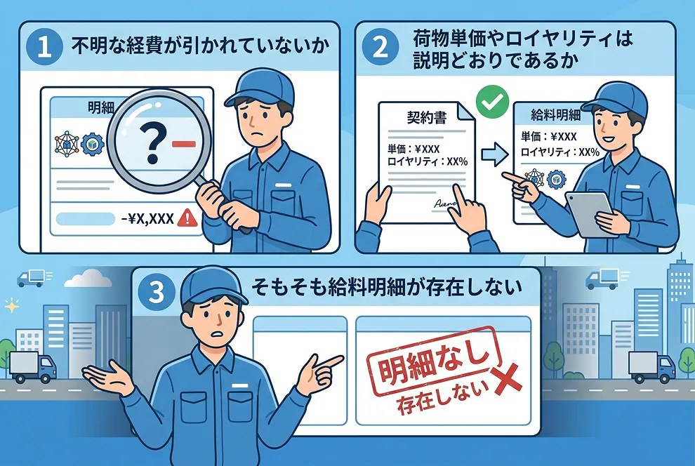 軽貨物の給料明細を見るときのポイント